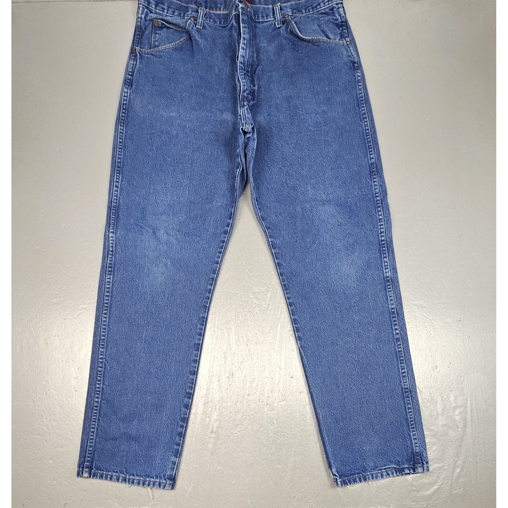 Wrangler Jeans 31MWZPW Mens 40x34 fits (40x33) Relaxed Fit Western Denim Blue